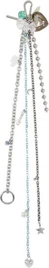 Marland Backus Silver & Blue Cyber Keychain In Multi