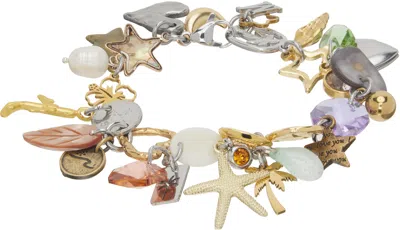 Marland Backus Silver & Gold Castaway Charm Bracelet In Multi