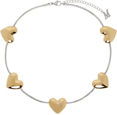 Marland Backus Silver & Gold Heart Strings Necklace