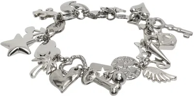 Marland Backus Silver Chrome Charm Bracelet