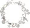 Marland Backus Silver Chrome Charm Necklace In Silver