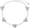 Marland Backus Silver Heart Strings Necklace In Stainless Steel