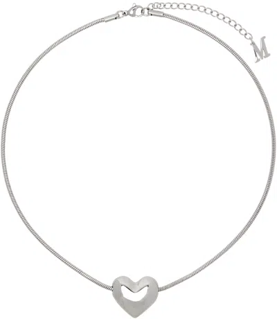 Marland Backus Silver Lonely Heart Necklace In Stainless Steel