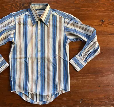 Pre-owned Marlboro X Vintage 60's Marlboro Striped Long Sleeve Button Up In Multicolor