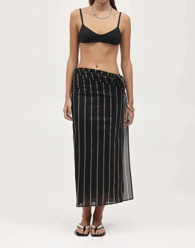 Marle Hattie Sarong In Black Stripe