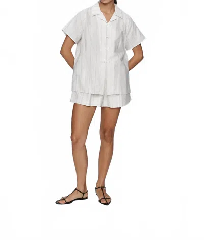 Marle Lou Shirt In Ivory/ Blue Stripe In White