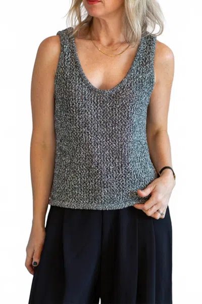 Marle Nova Top In Black/ivory Melange In Gray