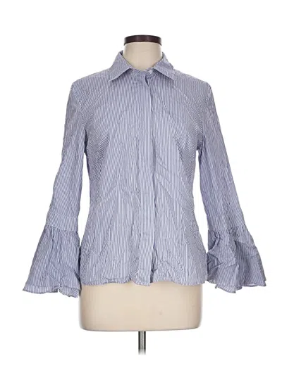 Pre-owned Marled By Reunited 3/4 Sleeve Button Down Shirt In Blue