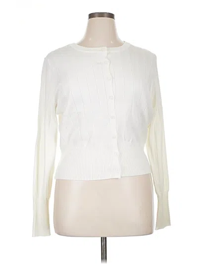 Pre-owned Marled By Reunited Cardigan Sweater In White