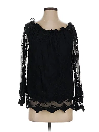Pre-owned Marled By Reunited Long Sleeve Blouse In Black