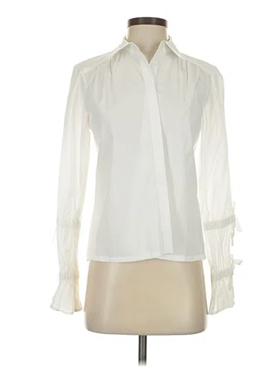 Pre-owned Marled By Reunited Long Sleeve Blouse In White