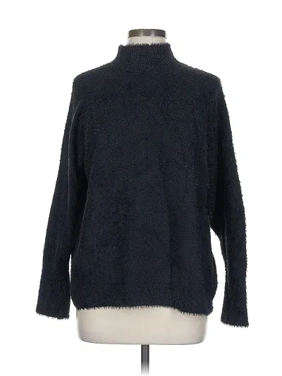 Pre-owned Marled By Reunited Long Sleeve Top Black Turtleneck Tops