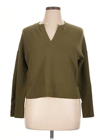 Pre-owned Marled By Reunited Pullover Sweater In Green