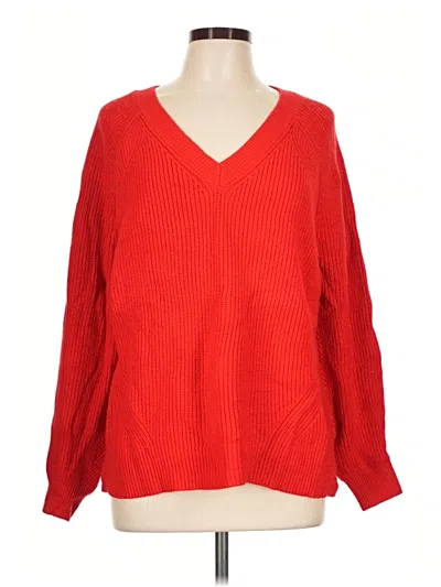 Pre-owned Marled By Reunited Pullover Sweater In Red