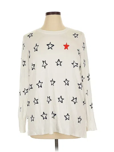 Pre-owned Marled By Reunited Pullover Sweater In White