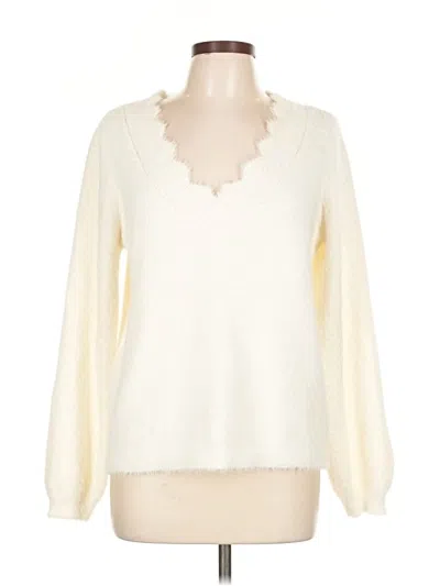 Pre-owned Marled By Reunited Pullover Sweater In White