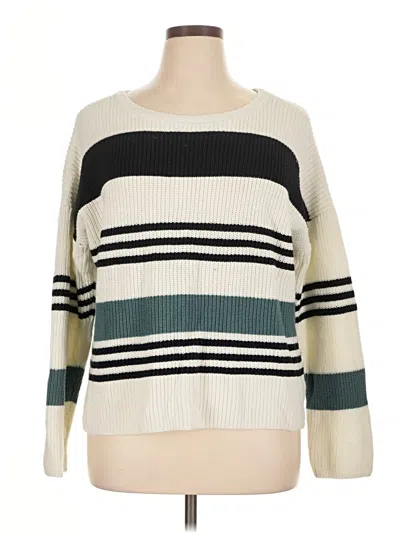Pre-owned Marled By Reunited Pullover Sweater In White