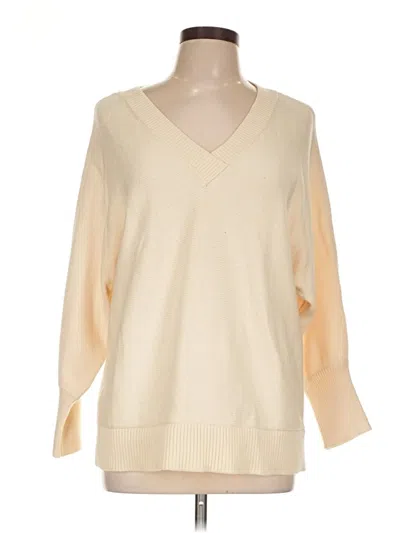 Pre-owned Marled By Reunited Pullover Sweater In White