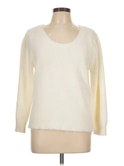 Pre-owned Marled By Reunited Pullover Sweater In White