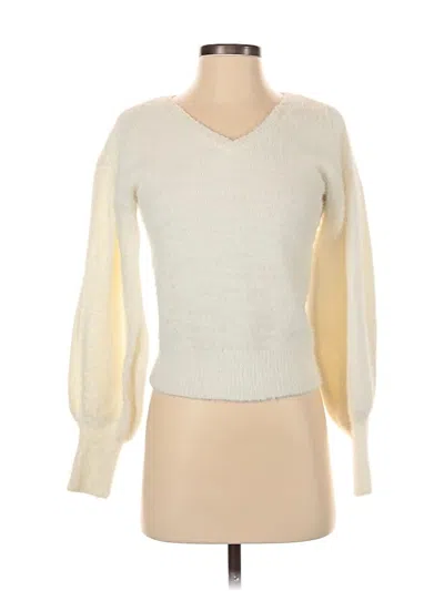 Pre-owned Marled By Reunited Pullover Sweater In White