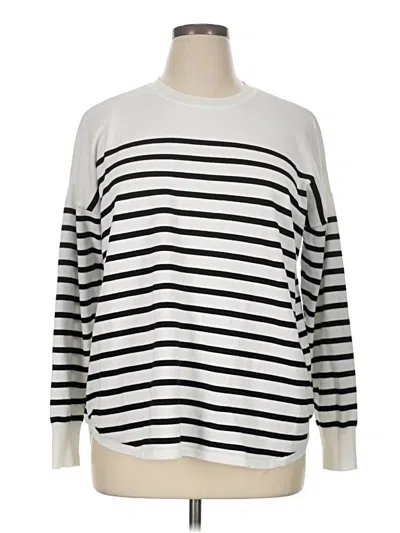 Pre-owned Marled By Reunited Pullover Sweater In White