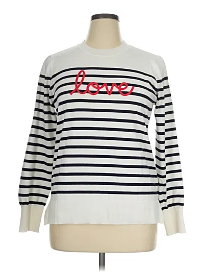 Pre-owned Marled By Reunited Pullover Sweater In White