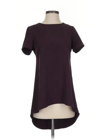 Pre-owned Marled By Reunited Short Sleeve Top Burgundy Keyhole Neckline Tops