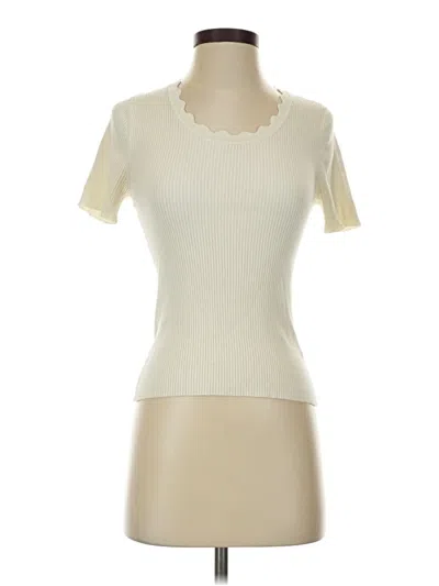 Pre-owned Marled By Reunited Short Sleeve Turtleneck In Ivory