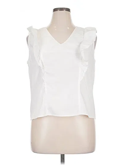 Pre-owned Marled By Reunited Sleeveless Blouse In White