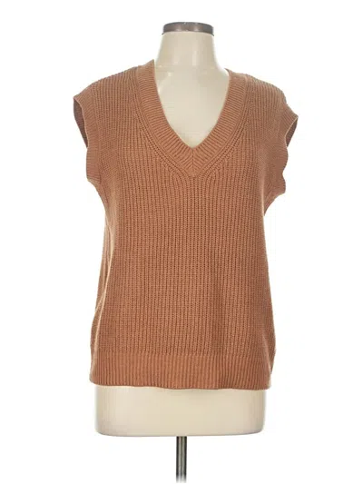 Pre-owned Marled By Reunited Sweater Vest In Brown