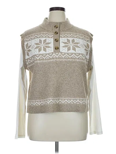 Pre-owned Marled By Reunited Sweater Vest In Tan