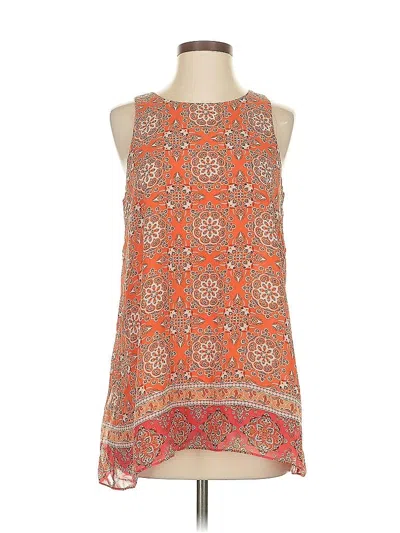 Pre-owned Marled By Reunited Tank Top Black Stripes Pattern Halter Neckline Tops