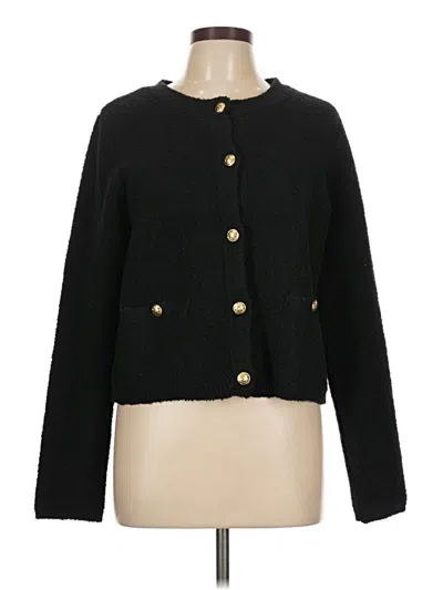 Pre-owned Marled Cardigan Sweater In Black