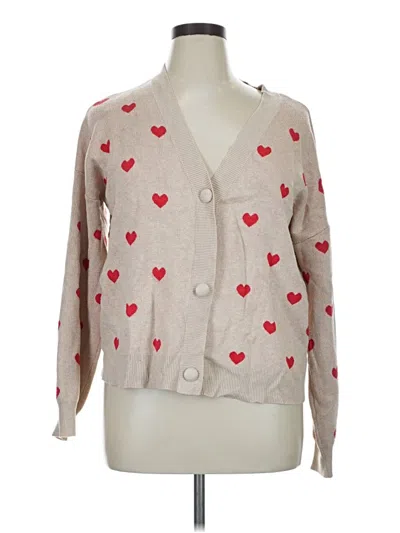 Pre-owned Marled Cardigan Sweater In Tan