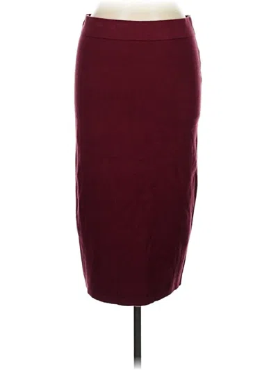 Pre-owned Marled Formal Skirt In Burgundy