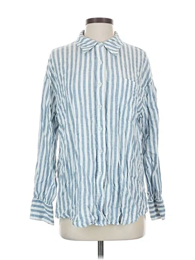 Pre-owned Marled Long Sleeve Button Down Shirt In Blue