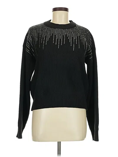 Pre-owned Marled Pullover Sweater In Black