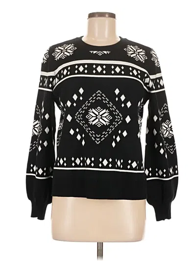 Pre-owned Marled Pullover Sweater In Black