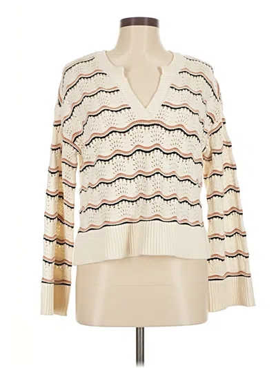 Pre-owned Marled Pullover Sweater In Ivory