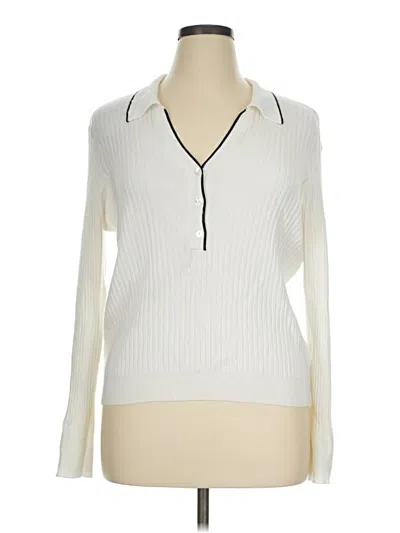 Pre-owned Marled Pullover Sweater In Ivory
