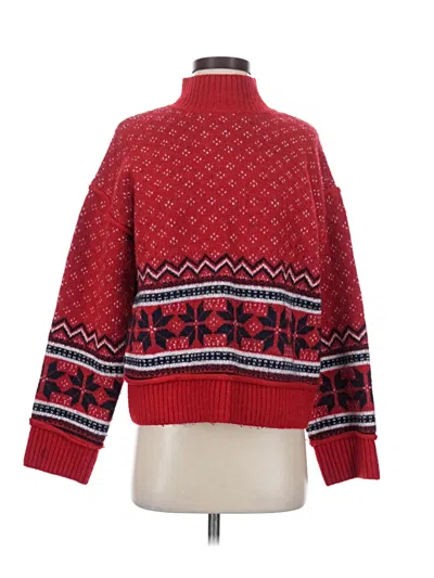 Pre-owned Marled Pullover Sweater In Red