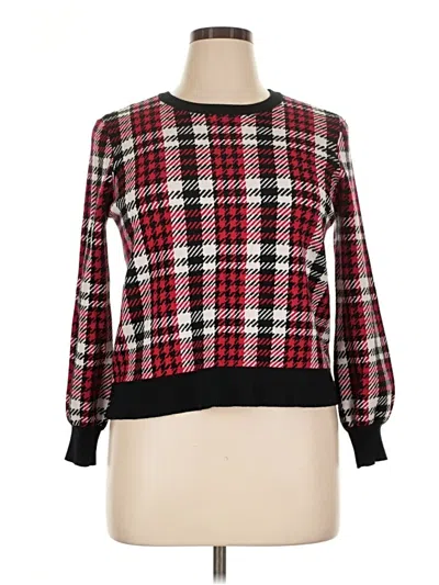 Pre-owned Marled Pullover Sweater In Red