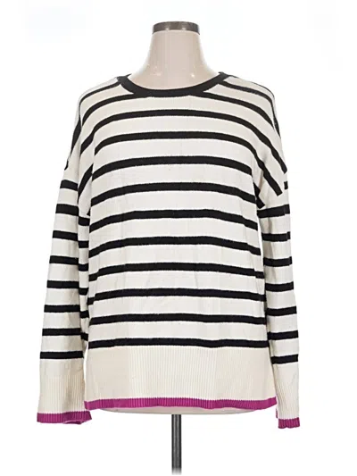 Pre-owned Marled Pullover Sweater In White