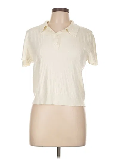 Pre-owned Marled Short Sleeve Polo Shirt In Ivory