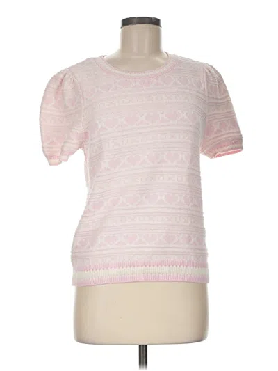 Pre-owned Marled Short Sleeve Top Pink Crew Neck Tops