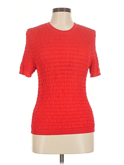 Pre-owned Marled Short Sleeve Top Red Crew Neck Tops