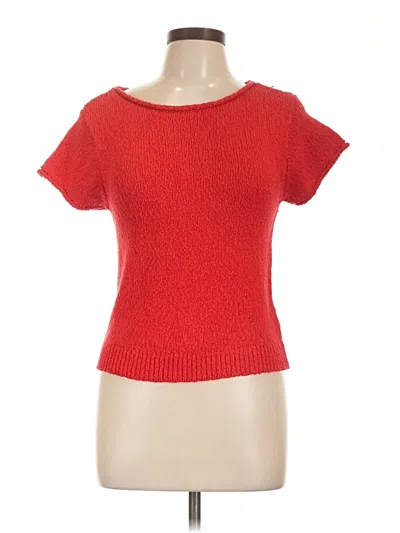 Pre-owned Marled Short Sleeve Turtleneck In Red
