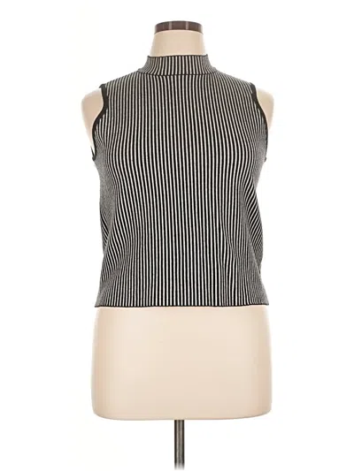 Pre-owned Marled Sleeveless Top Black Halter Neckline Tops