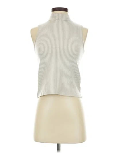 Pre-owned Marled Sleeveless Top Silver Halter Neckline Tops