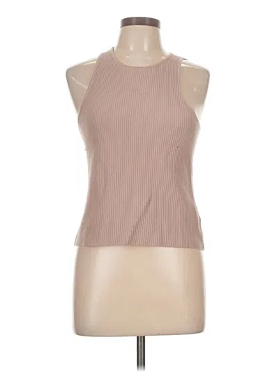 Pre-owned Marled Sleeveless Top Tan Halter Neckline Tops
